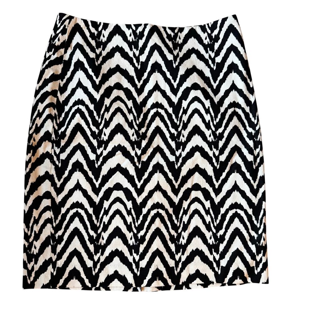 Banana Republic Abstract Print Textured Woven Knit Skirt Size 2 Professional